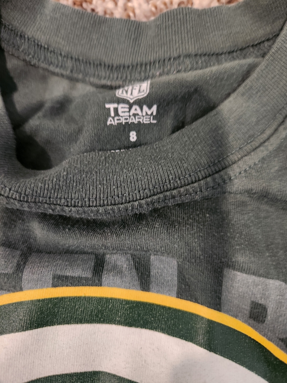 Green Bay Packers Kids' Green Football T-Shirt (Matching- Willing To Separate) - Picture 2 of 3